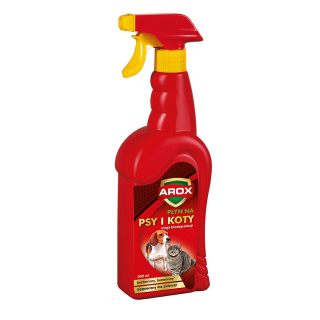 Płyn odstraszający psy i koty - do zastosowania na zewnątrz i wewnątrz pomieszczeń - Arox - 500 ml