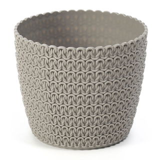 Osłonka okrągła Magnolia Jersey - 11 cm - beżowy taupe