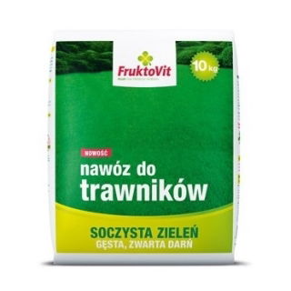 Nawóz do trawników soczysta zieleń, gęsta i zwarta darń - Fruktovit Plus - 10 kg