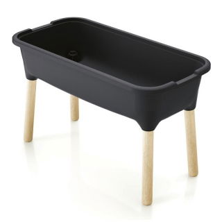 Domowy ogród na drewnianych nóżkach - Szklarenka domowa Respana Planter - 77 cm - antracyt