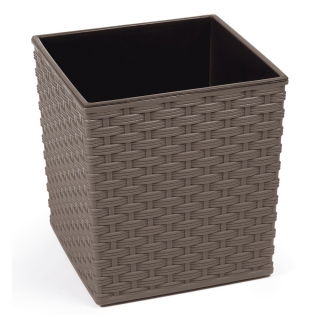 Doniczka kwadratowa Juka - 30 cm - rattan frappe