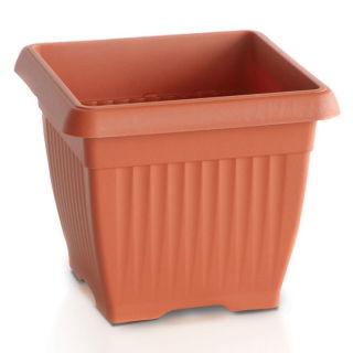 Doniczka zewnętrzna kwadratowa Terra 15 cm - terakota