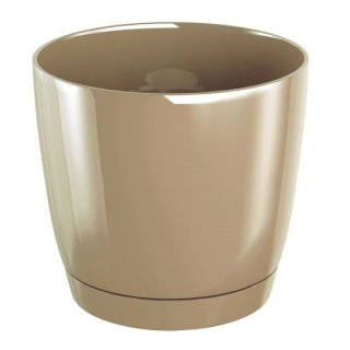 Doniczka okrągła + podstawka Coubi - 28 cm - kawa z mlekiem