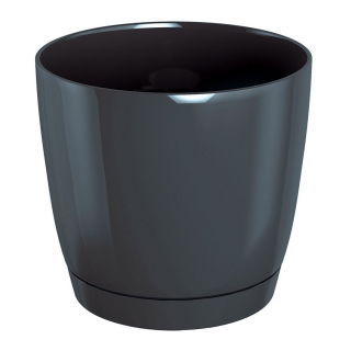 Doniczka okrągła + podstawka Coubi - 24 cm - grafit