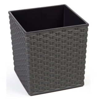 Doniczka kwadratowa Juka - 40 cm - rattan grafit metalik
