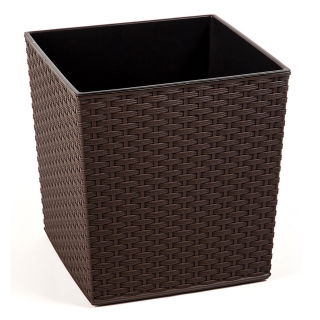 Doniczka kwadratowa Juka - 30 cm - rattan mokka