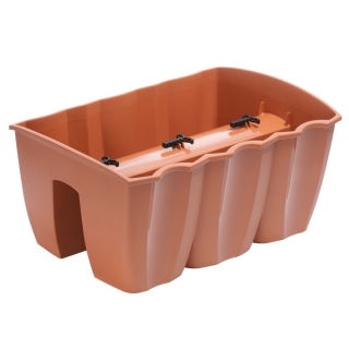 Skrzynka balkonowa do montowania na balustradach Crown - terakota - 40 cm