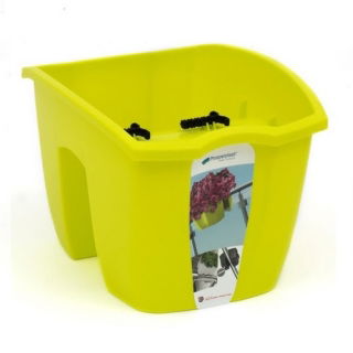 Skrzynka balkonowa do montowania na balustradach Crown - limonka - 24 cm