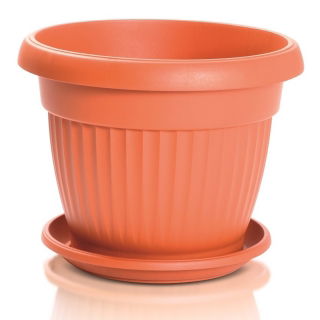 Doniczka zewnętrzna Terra śr. 20 cm + podstawka - terakota