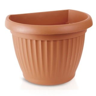 Doniczka zewnętrzna przyścienna Terra śr. 22 cm - terakota