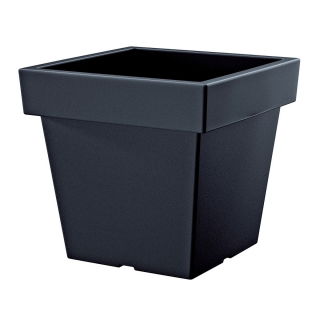 Lekka doniczka kwadratowa Lofly - 19 cm - antracyt