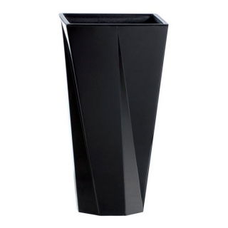 Doniczka kwadratowa wysoka Urbi Twist - 14 cm - czarna