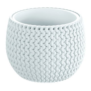 Doniczka okrągła + wkład Splofy Bowl - 18 cm - biały