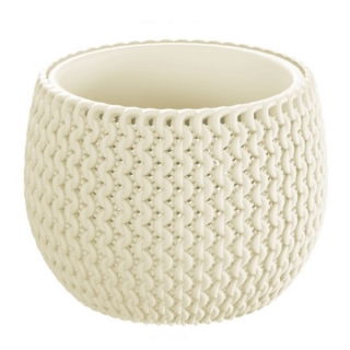 Doniczka okrągła + wkład Splofy Bowl - 18 cm - kremowy