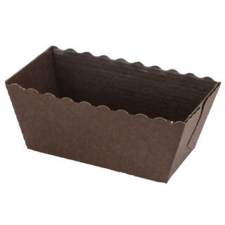Foremka papierowa do pieczenia Easy Bake - prostokątna - 16 x 8 x 6 cm - brązowa - 20 szt.