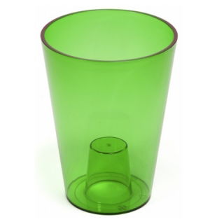 Osłonka okrągła wysoka Lilia - 12,5 cm - zielona transparentna