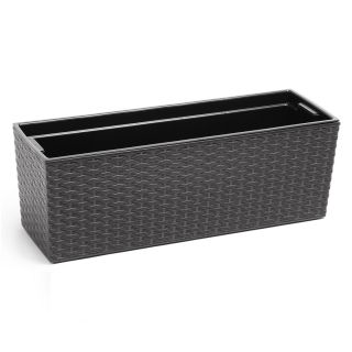 Kwietnik Begonia - 19 x 56 cm - rattan grafit