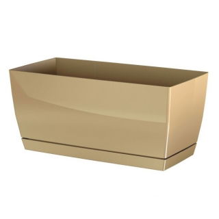 Doniczka podłużna + podstawka Coubi - Ziołówka - 24 x 12 cm - kawa z mlekiem