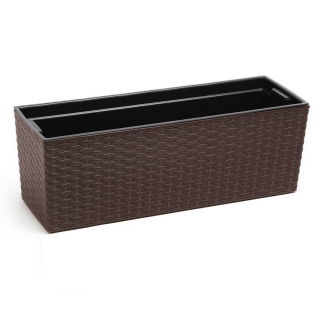 Kwietnik Begonia - 19 x 56 cm - rattan mokka
