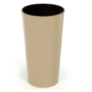 Doniczka okrągła wysoka Lilia - 19 cm - cappuccino