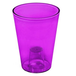 Osłonka okrągła wysoka Lilia - 12,5 cm - fioletowa transparentna
