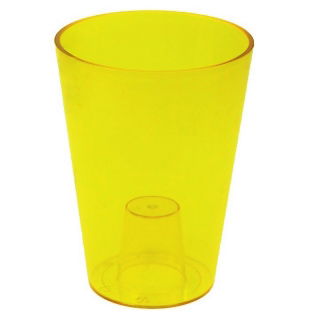 Osłonka okrągła wysoka Lilia - 12,5 cm - żółta transparentna