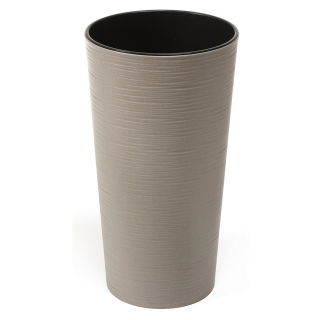 Doniczka ekologiczna z domieszką drewna - Lilia Eco - 25 cm - dłuto - szara