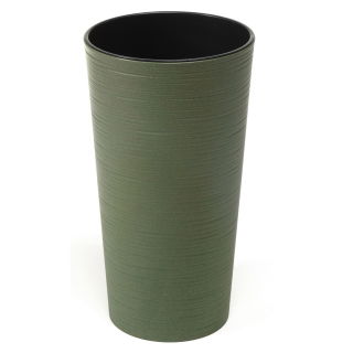 Doniczka ekologiczna z domieszką drewna - Lilia Eco - 25 cm - dłuto - zielona leśna