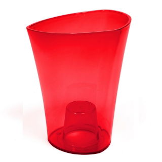 Osłonka do storczyków Wenus - 14,6 cm - czerwona transparentna