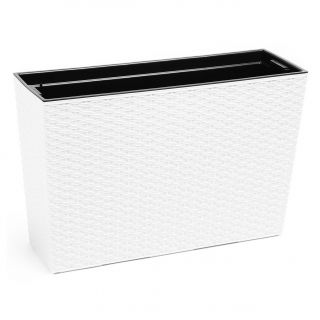 Kwietnik Werbena - 19 x 56 cm - rattan biały