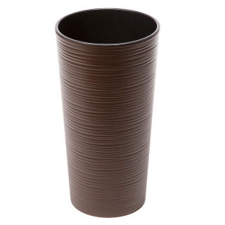 Doniczka okrągła wysoka Lilia - 25 cm - dłuto mokka