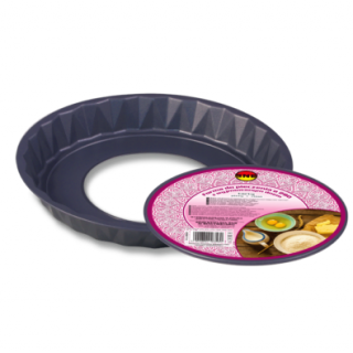 Forma do tarty, pizzy z warstwą nieprzywierającą i wyjmowanym dnem - szara - śr 28 cm