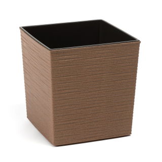 Doniczka ekologiczna z domieszką drewna - Juka Eco - 19 cm - dłuto - naturalne drewno