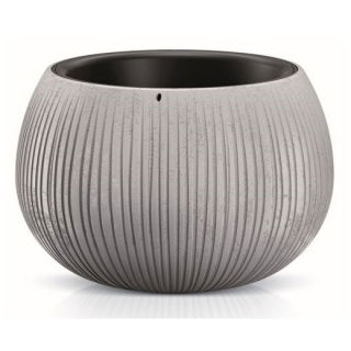 Doniczka okrągła + wkład Beton Bowl - 14,4 cm - beton