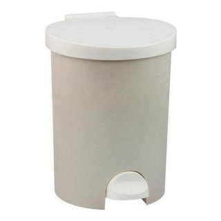 Kosz na śmieci otwierany nogą - 15 litrów - beżowy