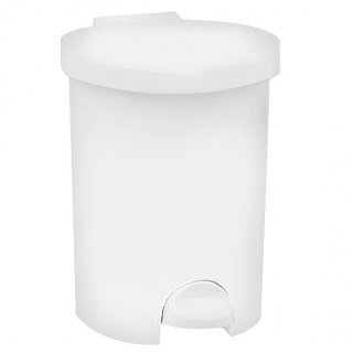 Kosz na śmieci otwierany nogą - 15 litrów - biały