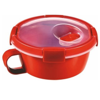 Pojemnik okrągły do mikrofali - Micro-Wave Soup - 0,6 l - czerwony