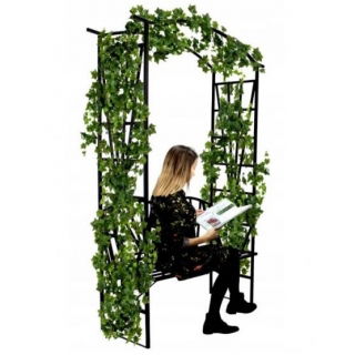 Pergola ogrodowa na pnącza z ławką - 110 x 50 x 206 cm
