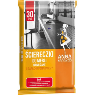 Ściereczki nawilżane do mebli o zapachu pomarańczy - 30 szt.