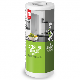 Ściereczki na rolce - białe - 40 szt.
