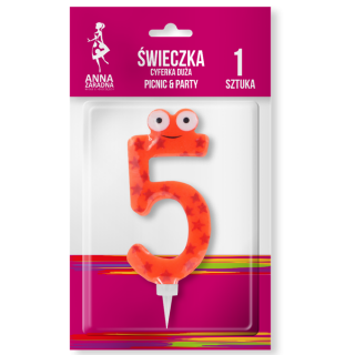 Świeczka cyferka Duża 5