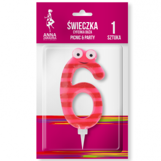 Świeczka cyferka Duża 6