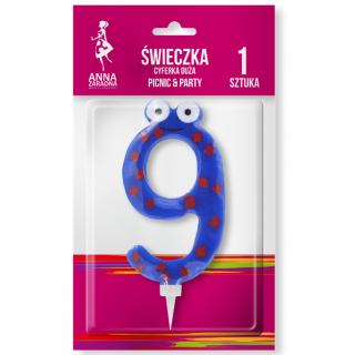 Świeczka cyferka Duża 9