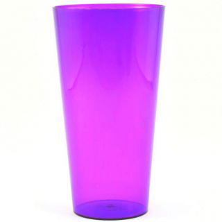 Osłonka wysoka z wkładem Vulcano Tube - 20 cm - fioletowa transparentna + pistacjowy wkład