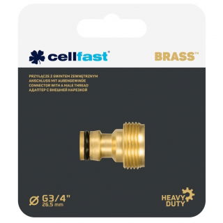 Przyłącze mosiężne z gwintem zewnętrznym BRASS - 3/4" - CELLFAST