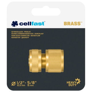 Szybkozłącze mosiężne, przelot BRASS - 1/2" - CELLFAST