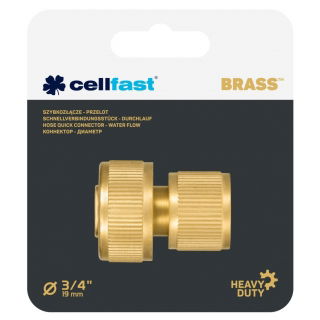 Szybkozłącze mosiężne, przelot BRASS - 3/4" - CELLFAST