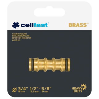 Łącznik mosiężny, dwójnik BRASS - 1/2" - 3/4" - CELLFAST