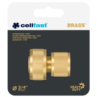 Szybkozłącze mosiężne, stop BRASS - 3/4" - CELLFAST