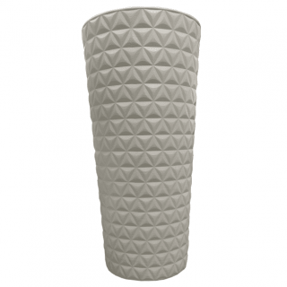 Doniczka okrągła wysoka z wkładem - Diament Slim - 40 cm - platyna